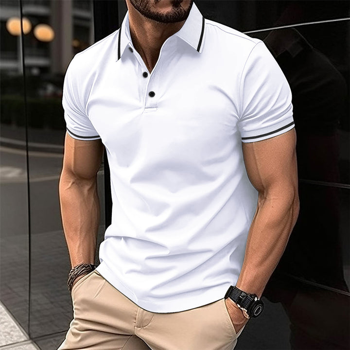 Herrer Poloshirt med moderne reverskrave og sporty kontrastdetaljer Stilla