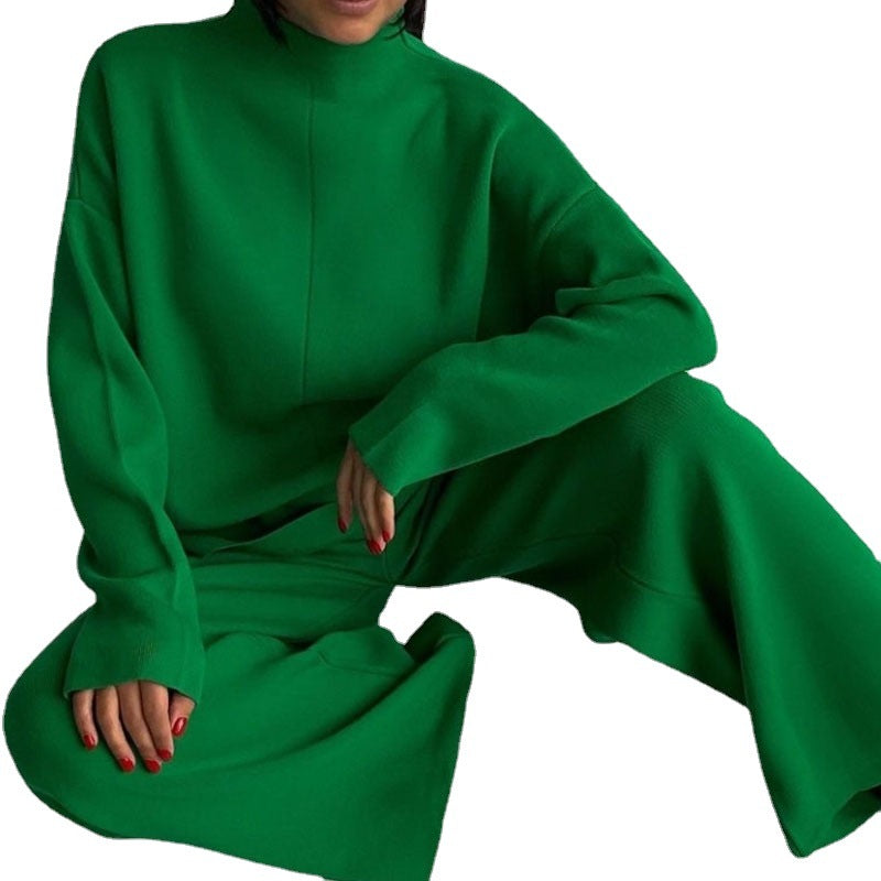 Femme Relaxed Fit Sweater og Vidde Bukser Sæt Stilla