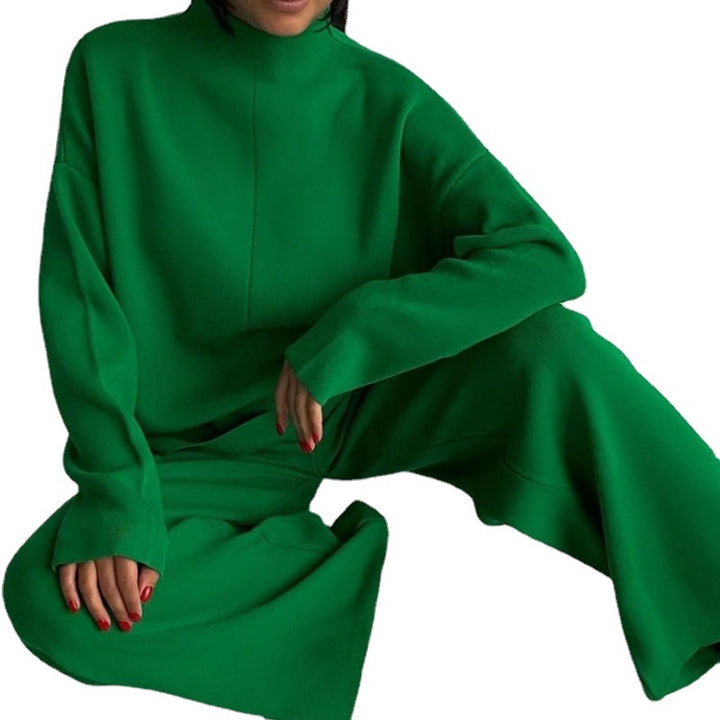 Femme Relaxed Fit Sweater og Vidde Bukser Sæt Stilla