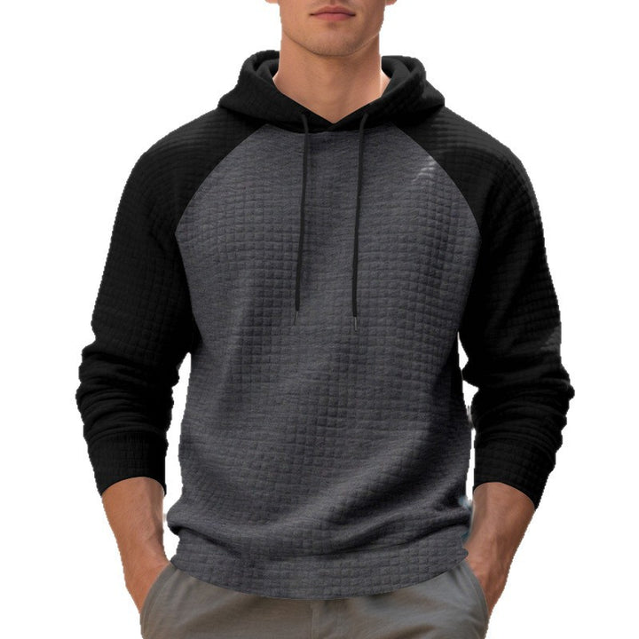 Herre nan quilted hoodie med raglanærmer og snoretræk Skovae