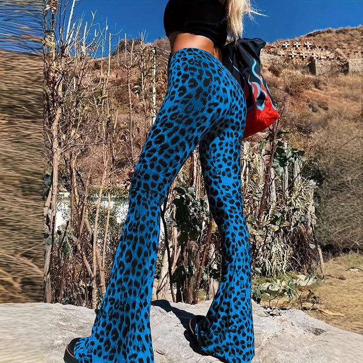 Dame Flared Leopardmønster-Bukser Stilla