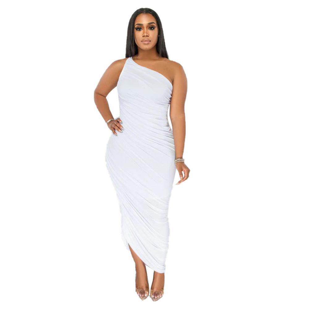 Dame Wickeldress med asymmetrisk snit og elegant draperingsdesign Stilla