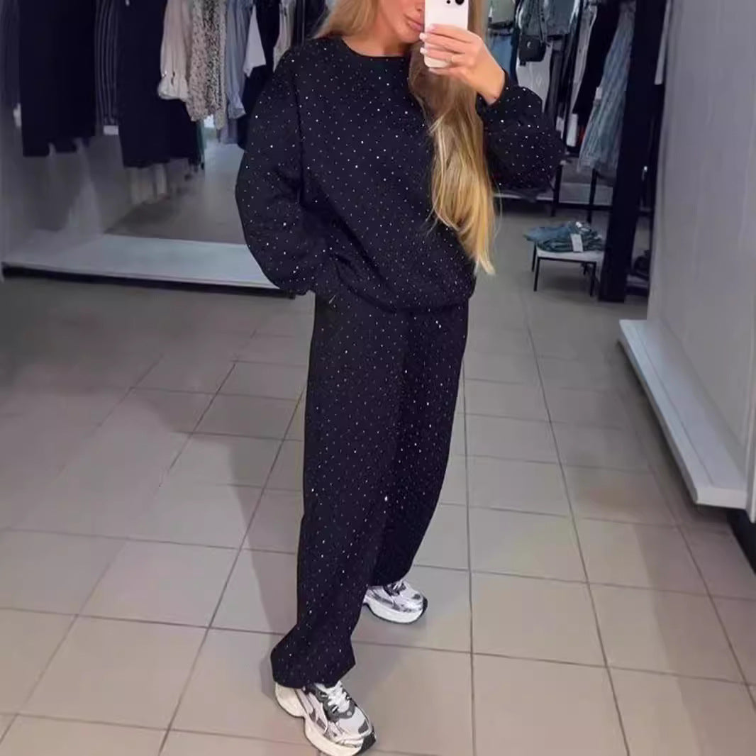 Dame Sweatpants sæt med stilfulde prikker Stiila