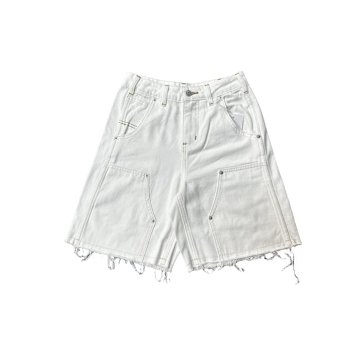 Dame flared jeans shorts med alsidige lommer Stilla