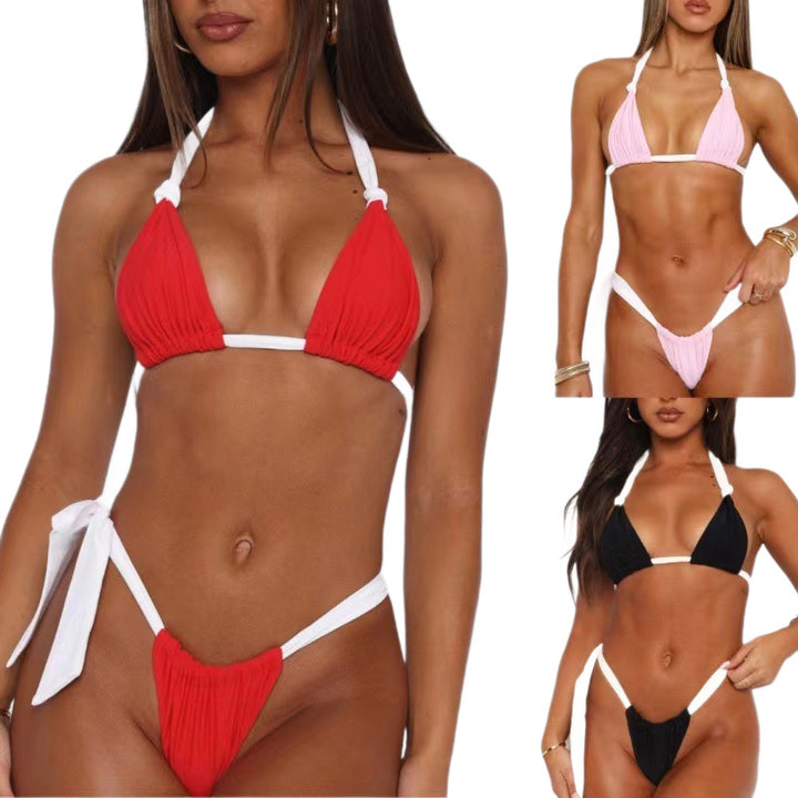 Damer Triangel-Bikini med fine rynkedetaljer Skovae