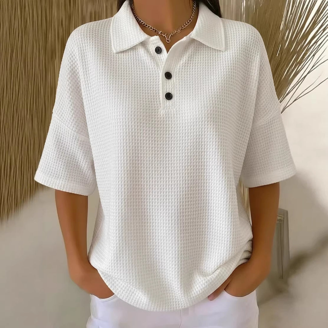 Dame sporty polo shirt made of waffle piqué Skovae
