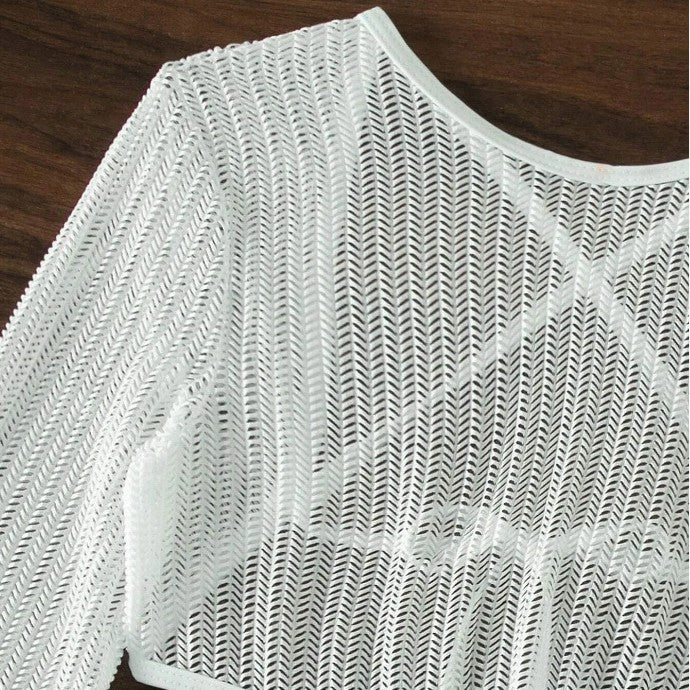 Dame Strandkjole med moderigtigt cut-out og lange ærmer Stilla