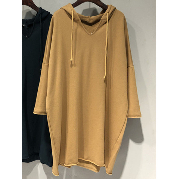 Kvinders hoodie kjole med generøs pasform og hætte Skovae