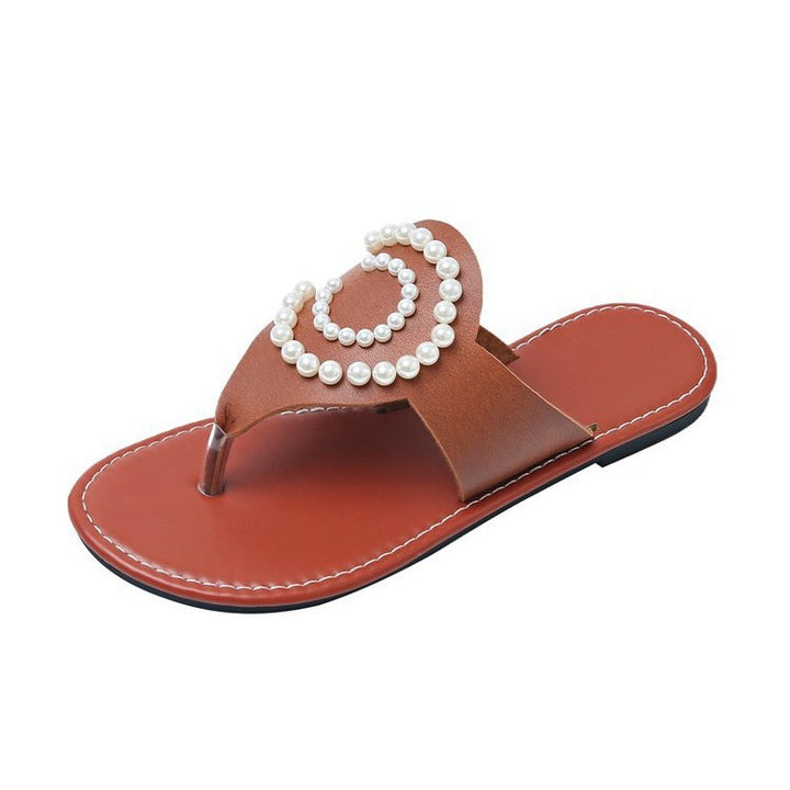 Dame tæer separering sandaler med elegante perle dekorationer og komfortabel fodbedsdesign Stilla