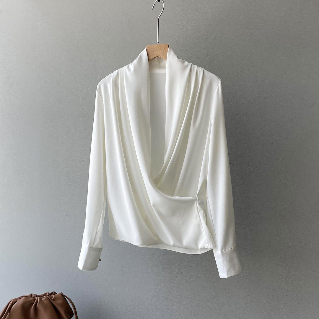 Dame elegant Wrap-overdel med dyb udskæring og flydende snit Stilla