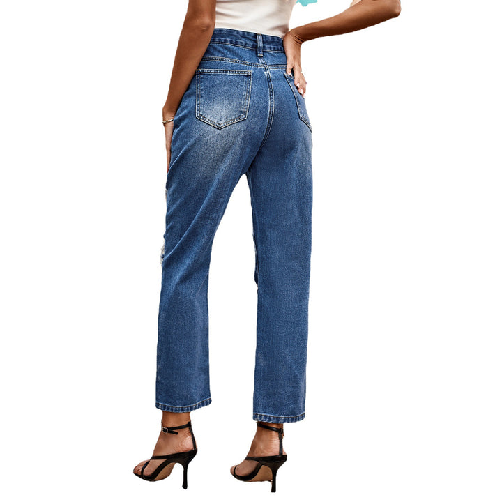 Dame Relaxed Fit Jeans med destroyed-elementer og høj talje Stilla