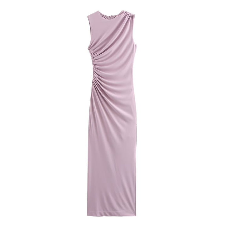 Dame elegant maxikjole med raffinerede draperinger Skovae