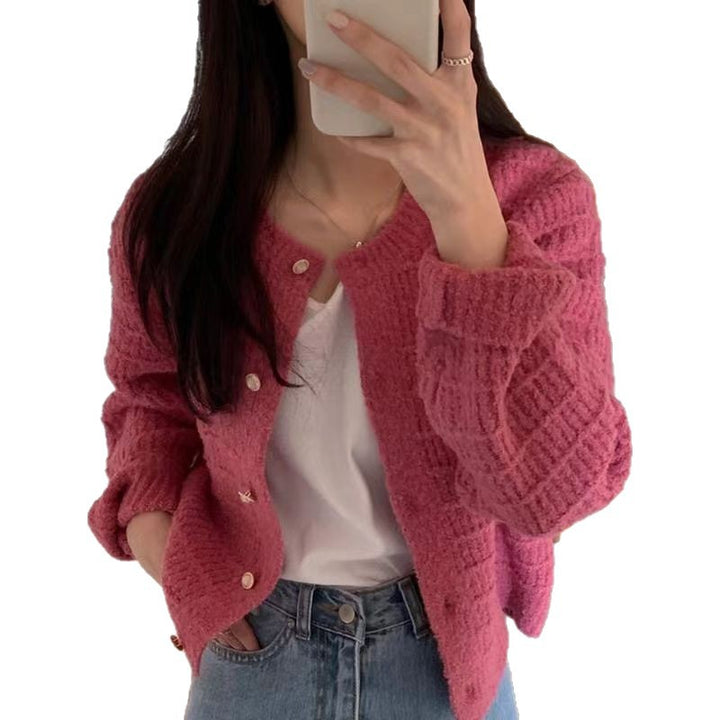 Kvinders ribbet cardigan med knapdetaljer Stilla