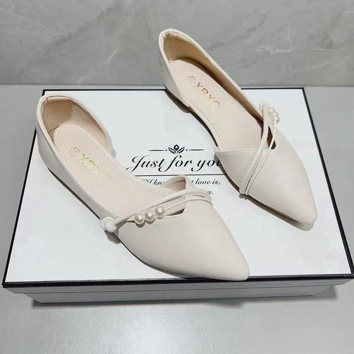 Dame ballerinas med moderne perle-akcent og elegant snit Stilla