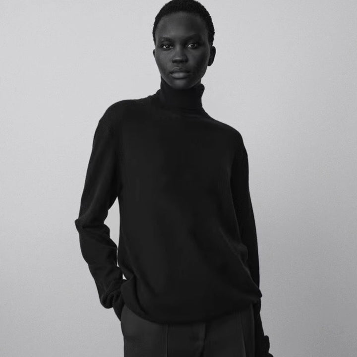 Dame rullekrave sweater lavet af luksuriøs kashmir-blanding med afslappet pasform Stilla
