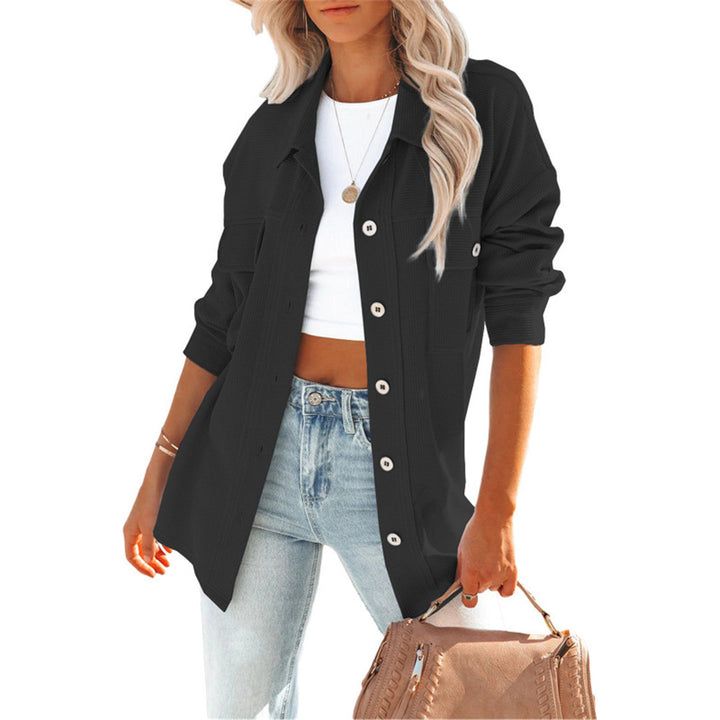 Dame Overshirt med struktureret stof og knapbar front Stilla