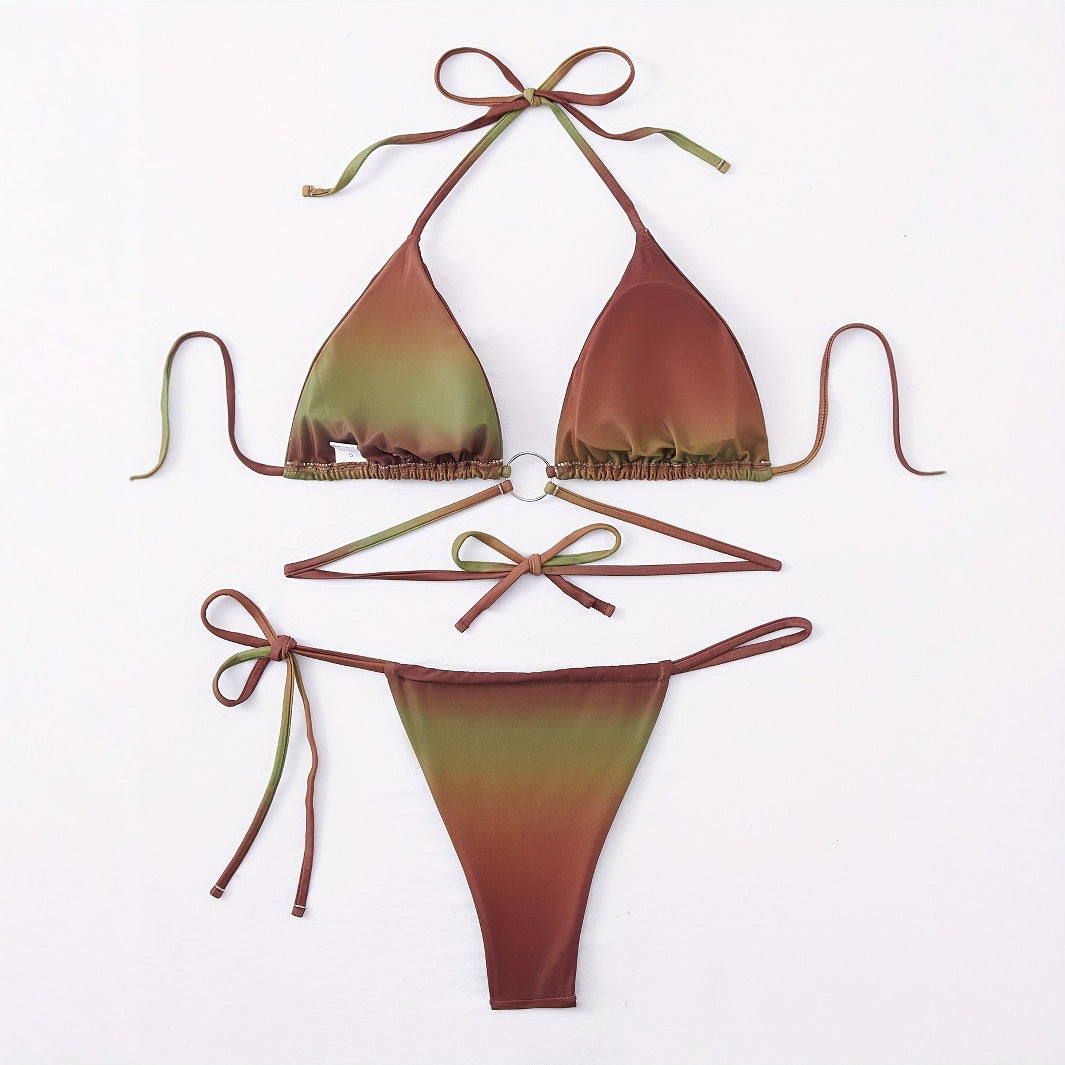 Dame Triangel-Bikini med luksuriøs ringdetalje og justerbare stropper Stilla