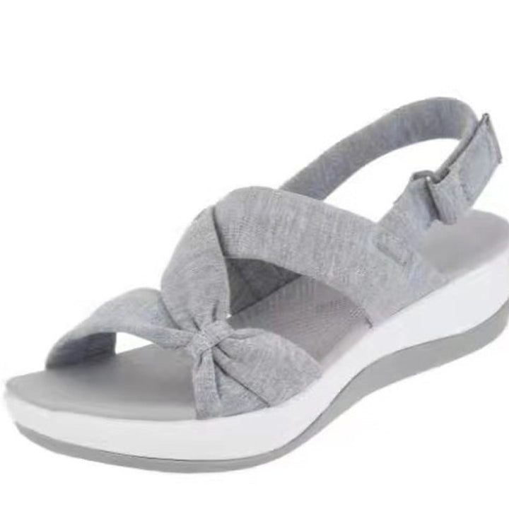 Dame nan lette plateau sandal med ergonomisk komfort fodseng og justerbar hælrem Skovae