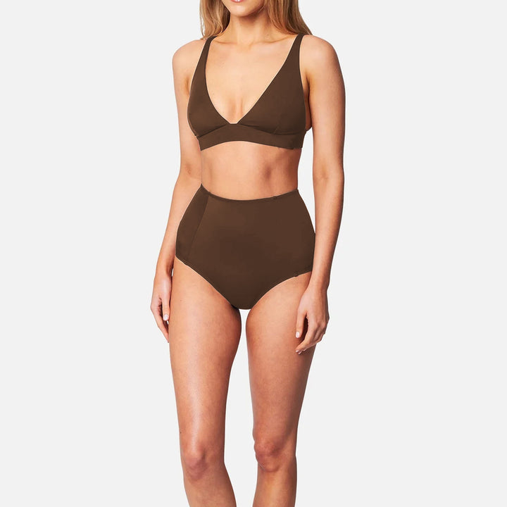 Damer højt skåret bikini med flattering design Skovae