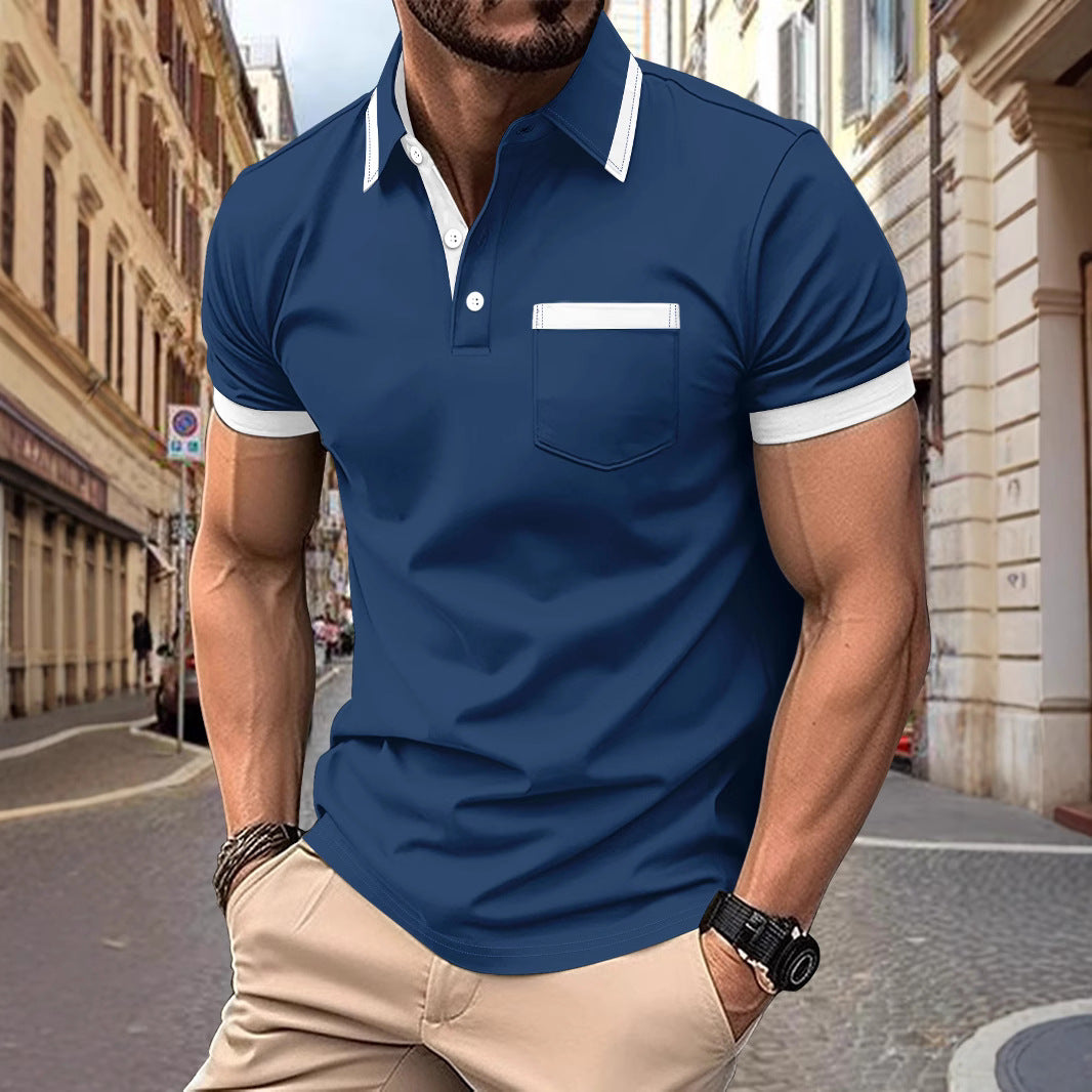 Herrer moderne Polo-shirt med kontrastkrave Stilla