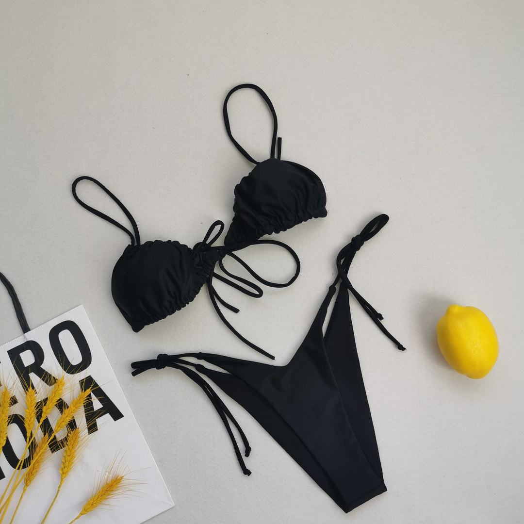 Damer triangel-bikini med justerbare bindebånd Skovae