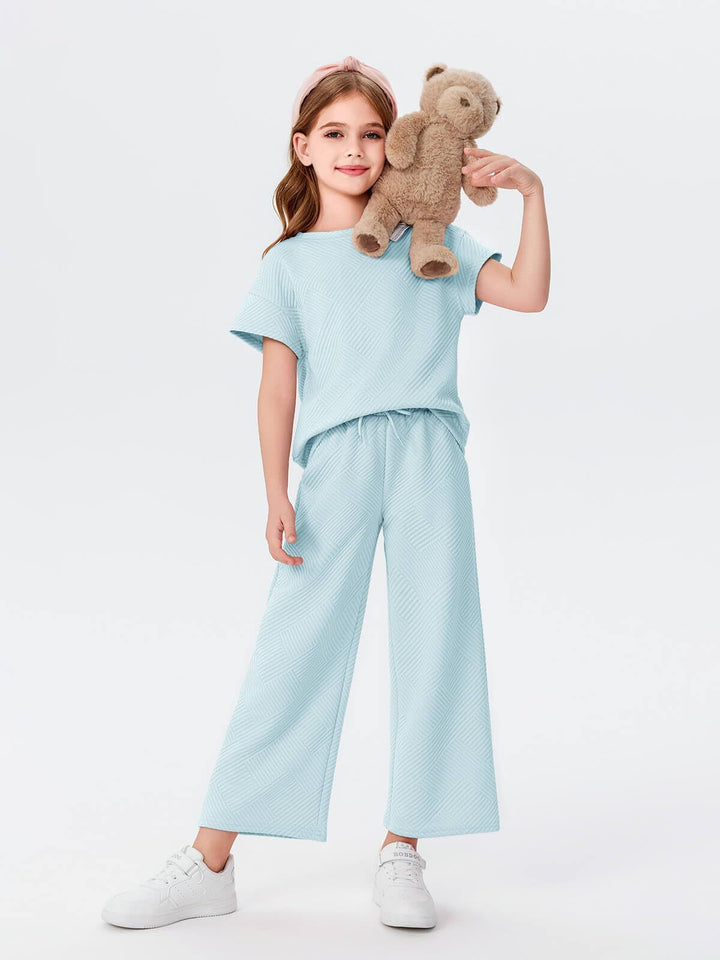Kvinders afslappede pyjamas sæt med løs top og afslappede bukser