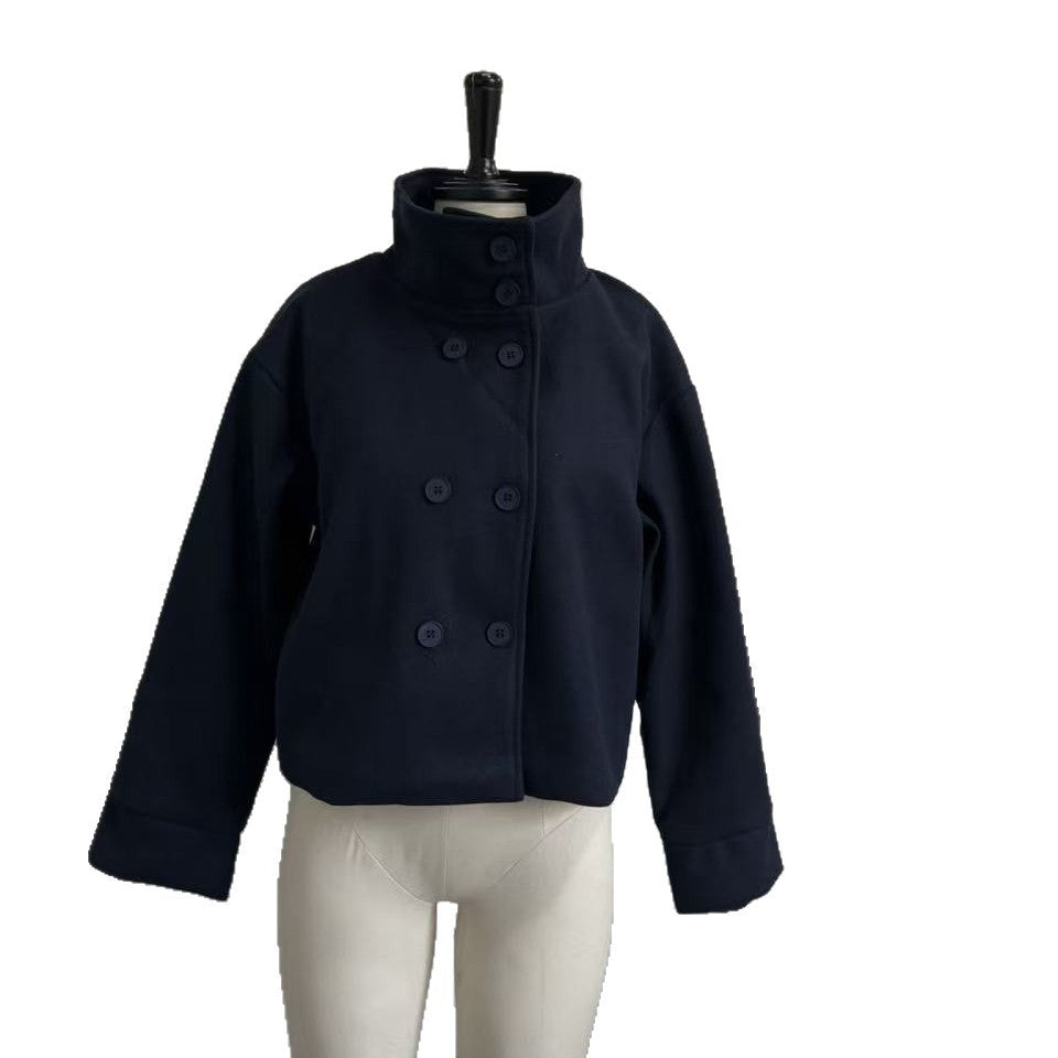 Kvinders mode oversized jakke med højt lukning krave og knapdetaljer Stilla