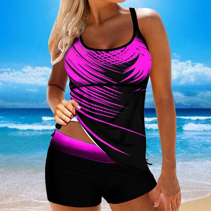 Damer Sporty Badetop med Shorts Skovae