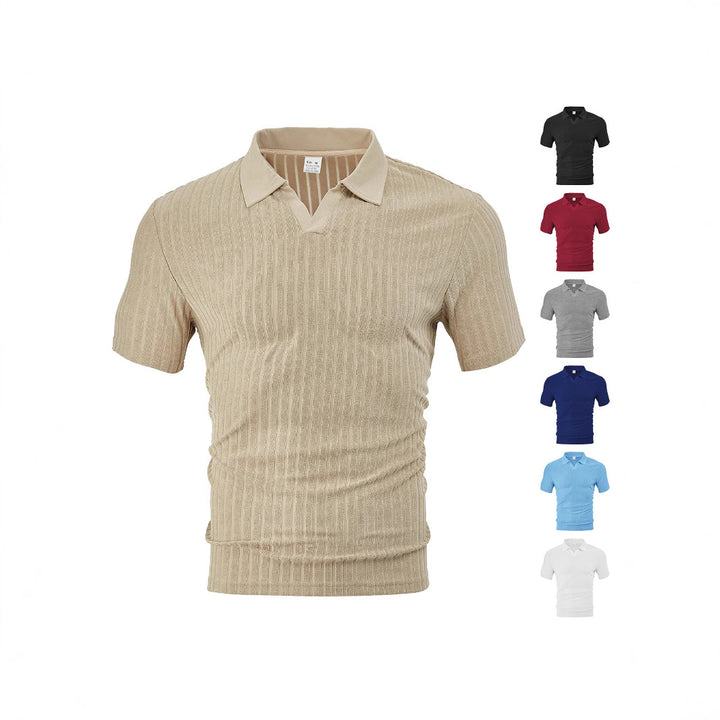 Herrer kortærmet polo shirt lavet af åndbart strukturmateriale Stilla