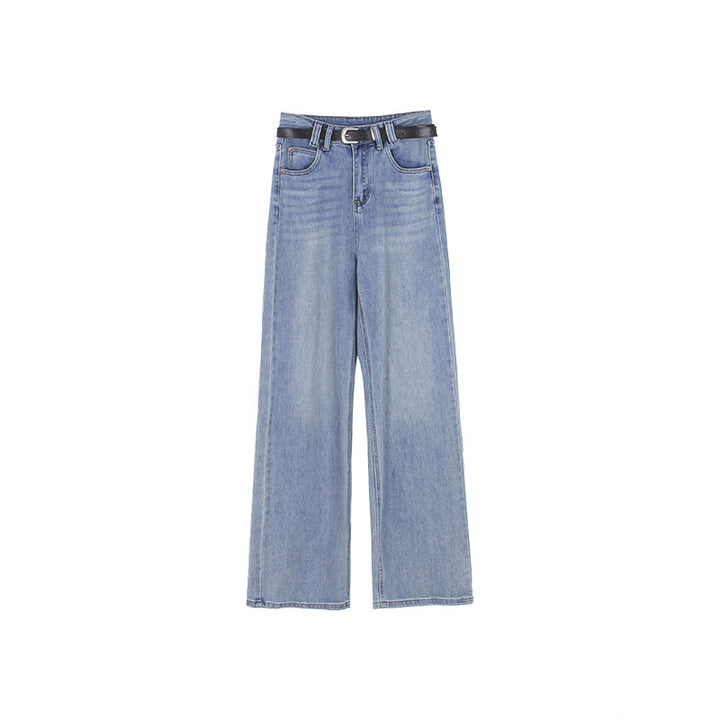 Dame High-Waist Jeans med bred ben og elastisk talje Stilla