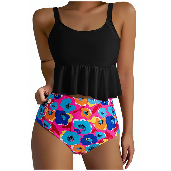 Dame Tankini-sæt med afslappet spidstop og højt skårne shorts Stilla