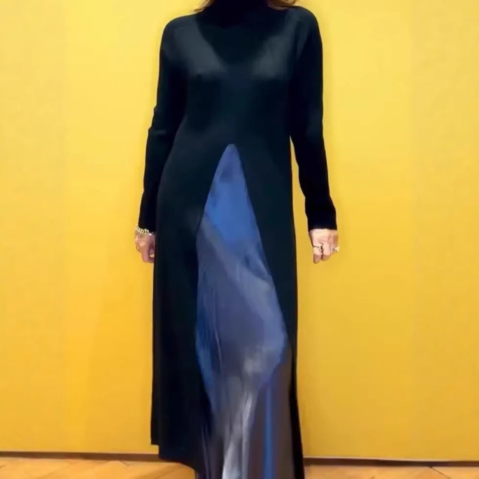 Kvinders elegante maxi kjole med raffineret sideslids Stilla
