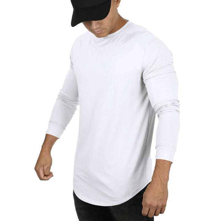 Herrer afslappet langærmet T-shirt med moderne snit og elastiske manchetter Stilla