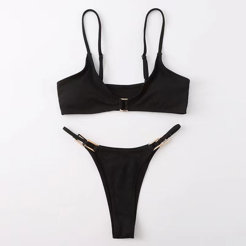 Dame Rib-Højstøttende-Bikini-Sæt Stilla