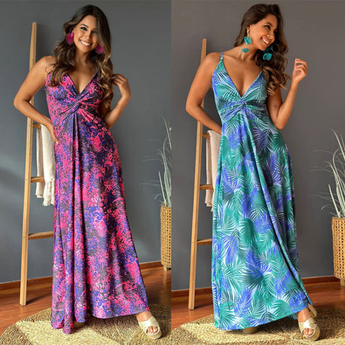 Dame Tropical Maxi Kjole Stilla