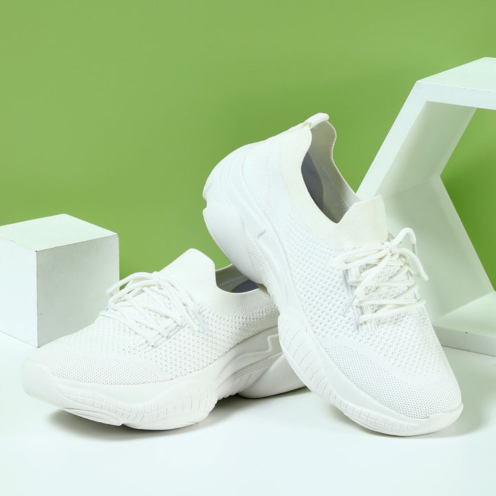 Dame Åndbare Fritids-Sneakers med elastisk Overmateriale og fleksibel Såle Stilla