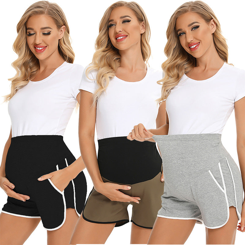 Dame komfortable graviditetsshorts med elastisk talje og sidelommer Stilla