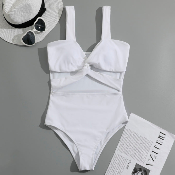 Dame one-piece badedragt med elegante volants detaljer Skovae