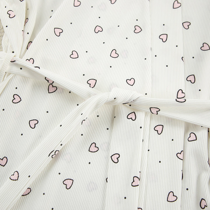 Dame afslappet pyjamas sæt med voluminøse flæse detaljer Stilla