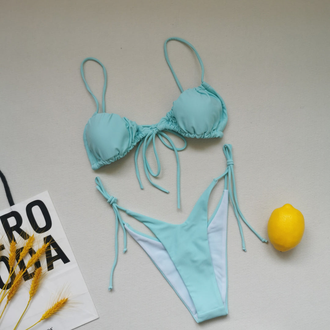 Damer triangel-bikini med justerbare bindebånd Skovae