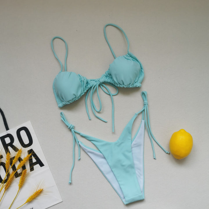 Damer triangel-bikini med justerbare bindebånd Skovae