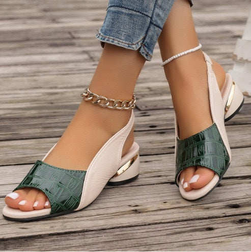 Dame Slingback Sandaler med elegant blokhælkonstruktion og åndbart netoverdel Stilla