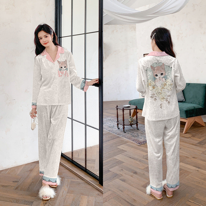 Dame luksus natwear sæt med blomstermønster og elegant design Stilla