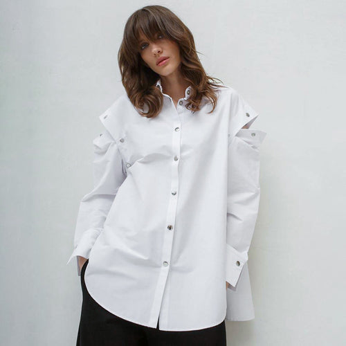 Dame Oversized Skjorte med struktureret design og modige detaljer Stilla