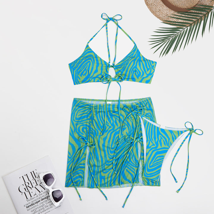 Damer Bikini-sæt med iøjnefaldende zebra-design og justerbare stropper Stilla