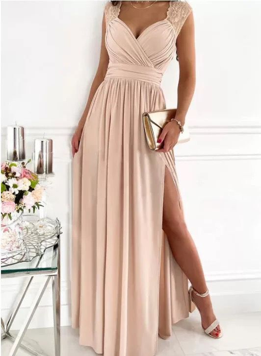 Dame Elegante Højslids-Maxi-Kjole Stilla 1751429438
