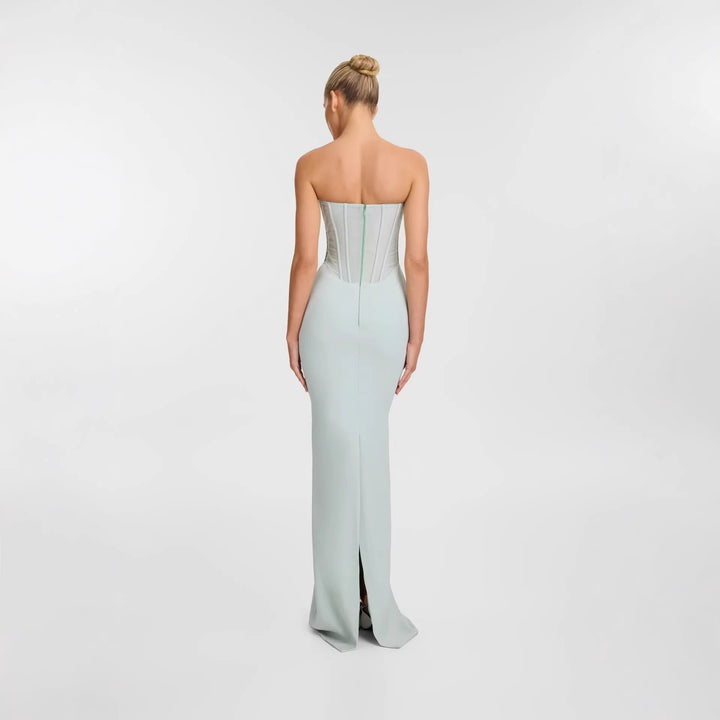 Dame Elegant Maxikjole med skulderfri design og raffineret bustierdel Skovae