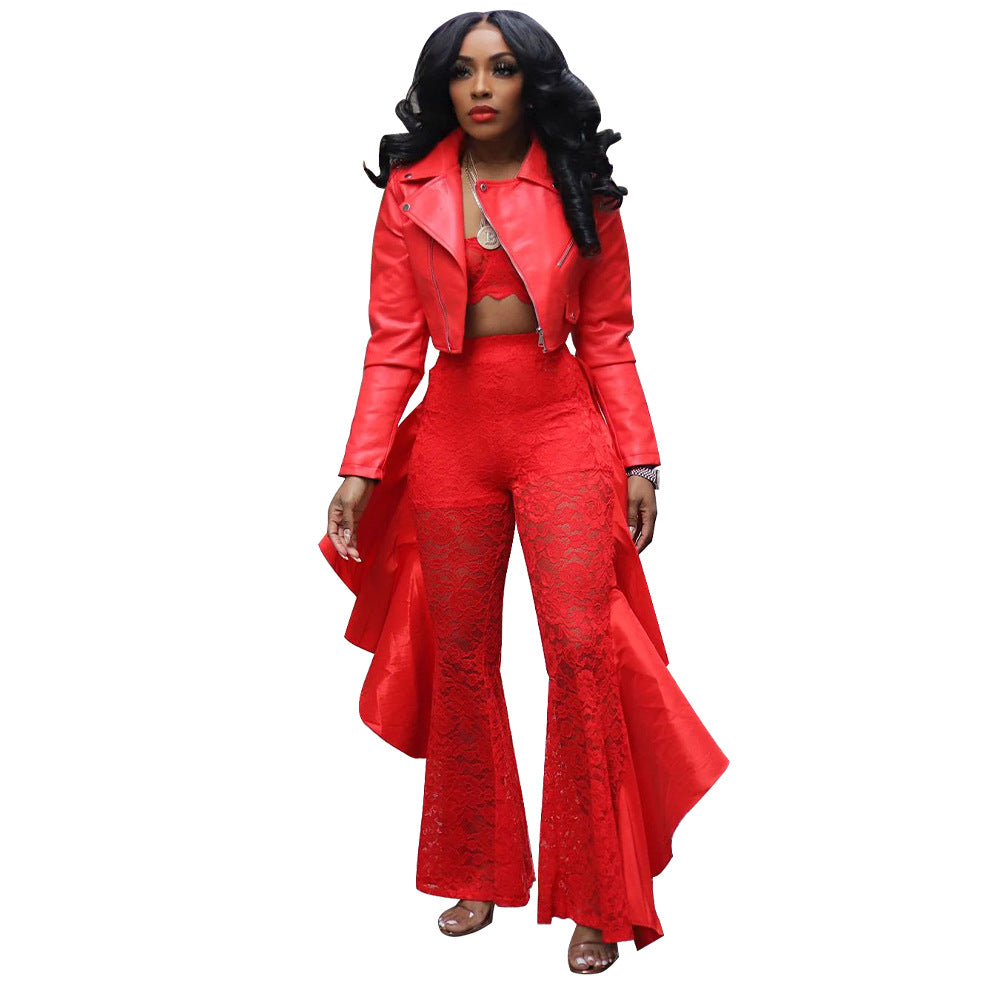 Dame elegant outfit med spidset bukser og cropped jakke Stilla