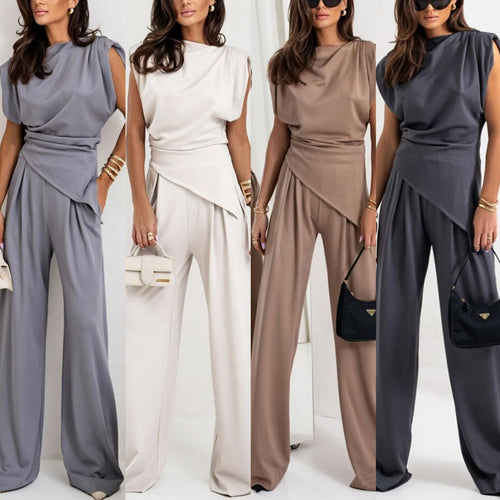 Dame elegant og komfortabel jumpsuit med asymmetrisk snit Stilla