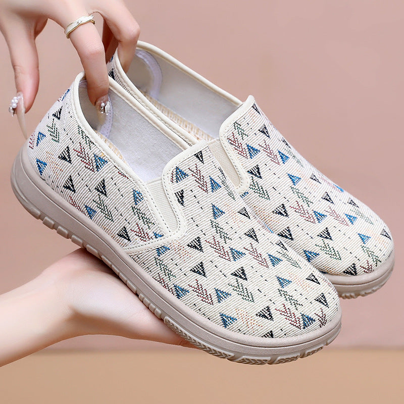 Femme Slip-On Fritid Sneakers med geometrisk mønster og komfort sål Stilla